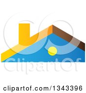 Clipart Of A Blue And Orange Roof Top Royalty Free Vector Illustration