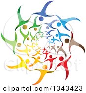 Poster, Art Print Of Teamwork Unity Circle Of Colorful People Cheering Or Dancing 42