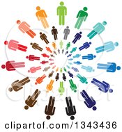 Clipart Of A Teamwork Unity Circle Of Colorful Men Royalty Free Vector Illustration