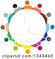 Clipart Of A Circle Of Colorful Diverse People 2 Royalty Free Vector Illustration