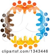 Clipart Of A Circle Of Colorful Diverse People 8 Royalty Free Vector Illustration