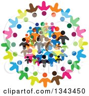 Poster, Art Print Of Circle Of Colorful Diverse People 5