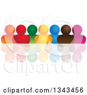 Poster, Art Print Of Teamwork Unity Group Of Colorful People And A Reflection 2