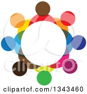 Poster, Art Print Of Teamwork Unity Circle Of Colorful People 43