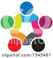 Poster, Art Print Of Teamwork Unity Circle Of Colorful People 44