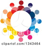 Poster, Art Print Of Teamwork Unity Circle Of Colorful People 47