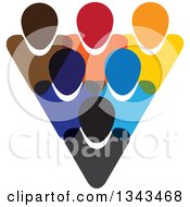 Poster, Art Print Of Teamwork Unity Group Of Colorful People 4