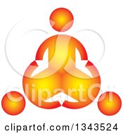 Poster, Art Print Of Teamwork Unity Circle Of Three Gradient Orange People