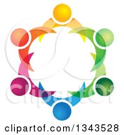 Poster, Art Print Of Teamwork Unity Circle Of Colorful People 36