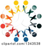 Poster, Art Print Of Teamwork Unity Circle Of Colorful People 72
