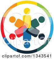 Clipart Of A Teamwork Unity Circle Of Colorful People 74 Royalty Free Vector Illustration