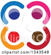 Poster, Art Print Of Teamwork Unity Circle Of Colorful People 35