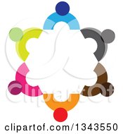 Poster, Art Print Of Teamwork Unity Circle Of Colorful People 11