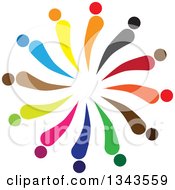 Poster, Art Print Of Teamwork Unity Circle Of Abstract Colorful People