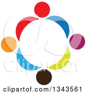 Poster, Art Print Of Teamwork Unity Circle Of Colorful People 3