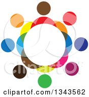 Poster, Art Print Of Teamwork Unity Circle Of Colorful People 4