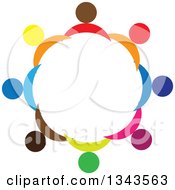 Poster, Art Print Of Teamwork Unity Circle Of Colorful People 5
