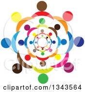 Poster, Art Print Of Teamwork Unity Circle Of Colorful People 6
