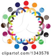 Clipart Of A Teamwork Unity Circle Of Colorful People 8 Royalty Free Vector Illustration