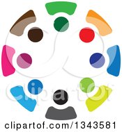 Poster, Art Print Of Teamwork Unity Circle Of Colorful People 9