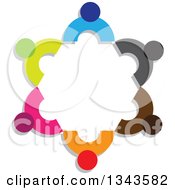 Clipart Of A Teamwork Unity Circle Of Colorful People 10 Royalty Free Vector Illustration