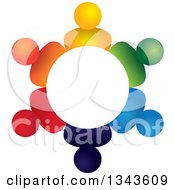Poster, Art Print Of Teamwork Unity Circle Of Colorful People 40