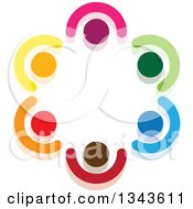 Poster, Art Print Of Teamwork Unity Circle Of Colorful People 34