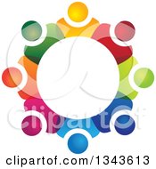 Poster, Art Print Of Teamwork Unity Circle Of Colorful People 37