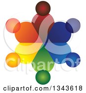Poster, Art Print Of Teamwork Unity Circle Of Colorful People 21