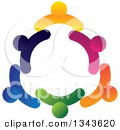 Poster, Art Print Of Teamwork Unity Circle Of Colorful People 23