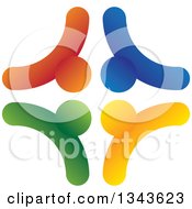 Clipart Of A Teamwork Unity Circle Of Colorful People 24 Royalty Free Vector Illustration