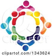 Poster, Art Print Of Teamwork Unity Circle Of Colorful People 25