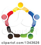 Poster, Art Print Of Teamwork Unity Circle Of Colorful People 27