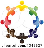 Poster, Art Print Of Teamwork Unity Circle Of Colorful People 28