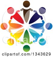 Poster, Art Print Of Teamwork Unity Circle Of Colorful People 29