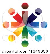 Poster, Art Print Of Teamwork Unity Circle Of Colorful People 30
