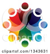 Poster, Art Print Of Teamwork Unity Circle Of Colorful People 31