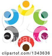 Poster, Art Print Of Teamwork Unity Circle Of Colorful People 33