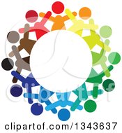 Poster, Art Print Of Teamwork Unity Circle Of Colorful People Cheering Or Dancing 11