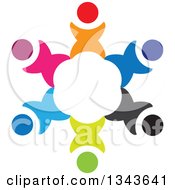 Poster, Art Print Of Teamwork Unity Circle Of Colorful People Cheering Or Dancing 14