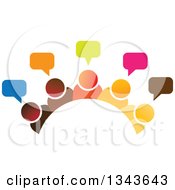 Poster, Art Print Of Teamwork Unity Group Arch Of Colorful People Talking
