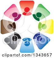 Clipart Of A Teamwork Unity Circle Of Colorful People 78 Royalty Free Vector Illustration