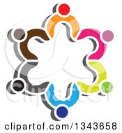 Clipart Of A Teamwork Unity Circle Of Colorful People 77 Royalty Free Vector Illustration