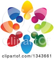 Clipart Of A Teamwork Unity Circle Of Colorful People 62 Royalty Free Vector Illustration
