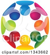 Clipart Of A Teamwork Unity Circle Of Colorful People 61 Royalty Free Vector Illustration