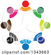 Clipart Of A Teamwork Unity Circle Of Colorful People 75 Royalty Free Vector Illustration