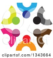 Clipart Of A Teamwork Unity Circle Of Colorful People 76 Royalty Free Vector Illustration