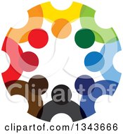 Clipart Of A Teamwork Unity Circle Of Colorful People 66 Royalty Free Vector Illustration