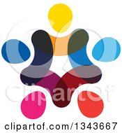 Clipart Of A Teamwork Unity Circle Of Colorful People 67 Royalty Free Vector Illustration