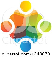 Clipart Of A Teamwork Unity Circle Of Colorful People 57 Royalty Free Vector Illustration
